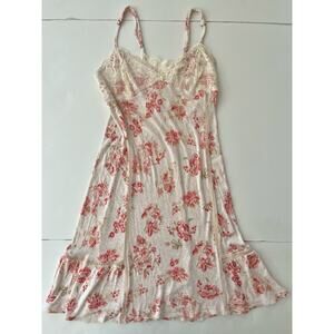 Anthropologie Ardennes Chemise Dress S ( no sz tag )Y2K Lace Ribbed Babydoll